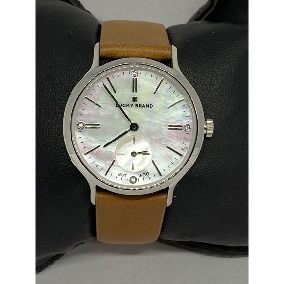 Lucky Brand LW00156 Women Leather Analog Mother of Pearl Dial Quartz Watch XX387 - Picture 1 of 12